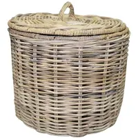 AVH-Collectie Rotty rotan mand met deksel 50x50 cm rond