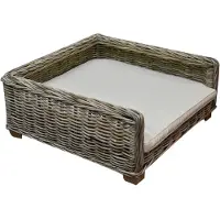 AVH-Collectie Petty rotan hondenmand met kussen 80x80xH35 cm