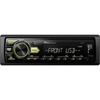 Pioneer Autoradio, MVH-09UBG 1-DIN autoradio bez CD mechaniky sAM/FM tunerem, zelené podsvícení, kompatibilní s