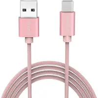 ORICO USB-C naar USB-A nylon kabel - USB2.0 - tot 3A / roze - 1 meter