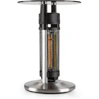 Blumfeldt Primal Heat 65 bijzettafel koolstof IR verwarmingselement 1200W LED 65cm glas
