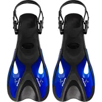 Atlantis Dolphin - Flippers - Zwemvliezen - Verstelbare Hielstrap - Voor Zwemmen & Snorkelen - Volwassenen - Zwart/Blauw - 36-41