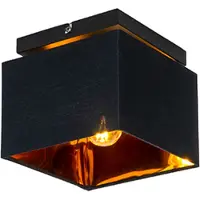 QAZQA Moderne plafondlamp zwart met goud - VT