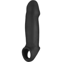 SONO No.17 Penis Sleeve met Testikel Bevestiging voor Optimale Stimulatie en Verlenging - Zwart