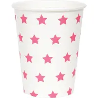 My Little Day Papieren bekers - Wit met roze sterren