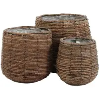 Mica Decorations Santo Manden - H31 x Ø33 cm - Set van 3 - Bruin