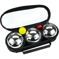 Get & go Jeu de Boules Set IV - 3 Ballen - Chroom/Zwart - Staal