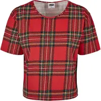 Urban Classics Tartan Oversized T-shirt Rood XS Vrouw