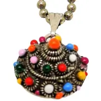 Zeeuws Meisje Hanger Zeeuwse toren knop regenboog designerskwaliteit met bolletjesketting