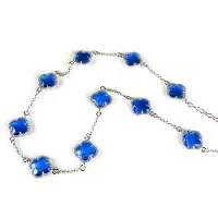 Sophie model 10 Fiori collier in zilver felblauwe klavers