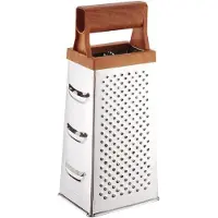 King Hoff Professionele Rasp - 4-voudige RVS Rasp met Kunststof Handvat - 25 cm - Voor Kaas, Groenten en Fruit