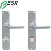 Weka WC deurbeslag 72 rood/wit met krukkenpaar Zilver