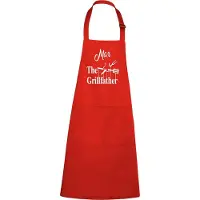 Kariban mijncadeautje - luxe keukenschort - The Grillfather - met naam - rood