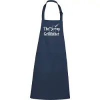 Kariban mijncadeautje - luxe keukenschort - The Grillfather - navy / blauw