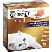 Gourmet Gold Mousse - Tonijn/Rund/Kalkoen - Kattenvoer - 8 x 85 g ( 6 dozen )