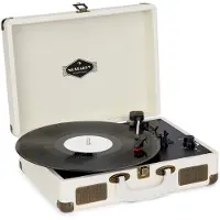 Auna Nostalgy by Peggy Sue retro-platenspeler LP USB AUX crème/messing-optiek