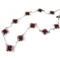 Sophie model 10 Fiori collier in zilver bordeaux klavers