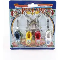 Matix Sleutelhanger - Klomp Enkel In Blister Holland - 4 Stuks - Souvenir - Gekleurd