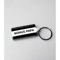 Paper Dreams Sleutelhanger Bonus Papa 13,5 X 4,5 Cm Zwart/wit