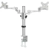 Speaka Professional SP-5986112 Tafelbeugel voor monitor Aantal monteerbare displays: 2 Display(s) 33,0 cm (13) - 68,6 cm (27) Grijs In hoogte verstelbaar,