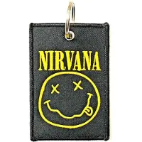 Rock Off Nirvana - Happy Face Sleutelhanger - Zwart