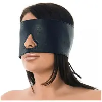 Rimba - Leren Blinddoek Met Uitsparing Voor Neus - Zwart