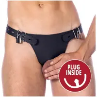 Rimba - Kuisheidsgordel Heren Met anaal dildo - Zwart
