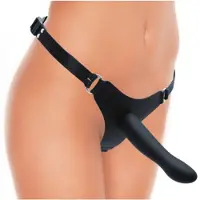 Rimba - Siliconen Voorbinddildo - Strap-on - Dildo met Verstelbaar Harnasje - Zwart