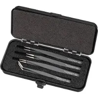 Wiha 32349 Pincetset 4-delig Spits, Plat-breed, Afgerond