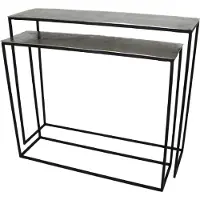 HD Living Bijzettafel Aluminium Silver 29 x 99 x 83 cm (set van 2)