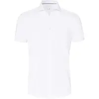 Pure Functional Slim Fit Jersey overhemd wit, Effen