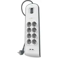 Belkin Surge Protector 8 outlet 2 meter 2x usb