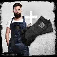 BadBoysBrand JackBlack + Tuff BBQ Gloves - Barbecueschort + Leren Schort - - Made in Jail