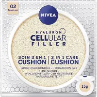 Nivea Hyaluron Cellular Filler 3‑in‑1 Care Cushion – 02 Medium – 15 g – Hydraterend & Egaliserend