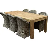 AVH-Collectie Roma Krista dining tuinset 240x100xH77 cm 7 delig rotan