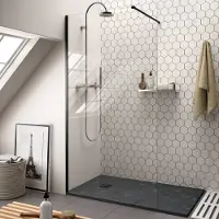 Saniclear Redro douchewand 100cm anti-kalk 8mm zwart