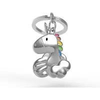 Metalmorphose sleutelhanger unicorn in wolken chrome Love