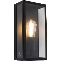 QAZQA Industriële buiten wandlamp zwart IP44 met glas - Rotterdam