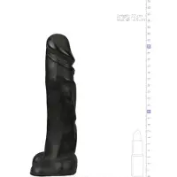 All Black Zwarte realistische dildo -22 cm