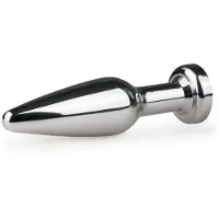 EasyToys Metalen Buttplug met Diamant Zilver - L