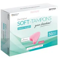 Joydivision Soft-Tampons mini | 50 stuks | tampons zonder touwtje voor sport, Zwemmen & spa | Menstruatiesponsjes ultra soft | gemakkelijk inbrengen & verwijderen | Mini soft-tampon zonder touwtje