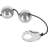 Bad Kitty – Metalen Duo Liefdesballen met Gepolijst Uiterlijk voor Vaginaal en Anaal Gebruik – Zilver