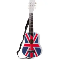 New Classic Toys - Speelgoed Gitaar de Luxe met Draagriem - UK Vlag