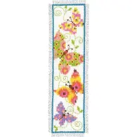 Vervaco - Bladwijzer kit - Fladderende vlinders I - PN-0021727 - Borduren - Borduurpakket - Borduurpakket volwassenen - Borduurpakket kind