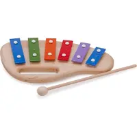 New Classic Toys metallofoon 6 toons 22 cm hout/staal 2 delig