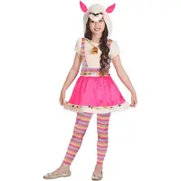 Amscan Kostuum Lovely Llama Meisjes Beige/roze 6-8 Jaar 3-delig