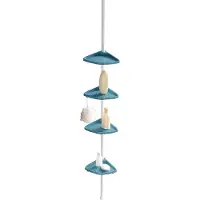 Wenko douche en badrekje Compact 78 cm aluminium blauw/wit