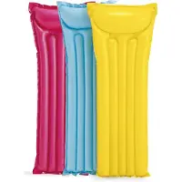Intex Stevig Vinyl 3 Felle Kleuren Zwembad Luchtmatras Set- - 3 Stuks 183x69 cm - Blauw | Opblaasbaar Luchtmatras | Drijvend Zwembad Speelgoed | Drijvende | Ligbed