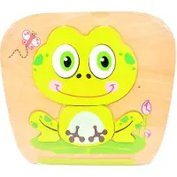 Simply For Kids Houten Vormenpuzzel Kikker - - My First Puzzel - Vanaf 1 jaar