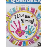 Qualatex 18In I Love you Mummy handprint